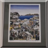 A11. Framed limited edition Antonios of Santorini print. 